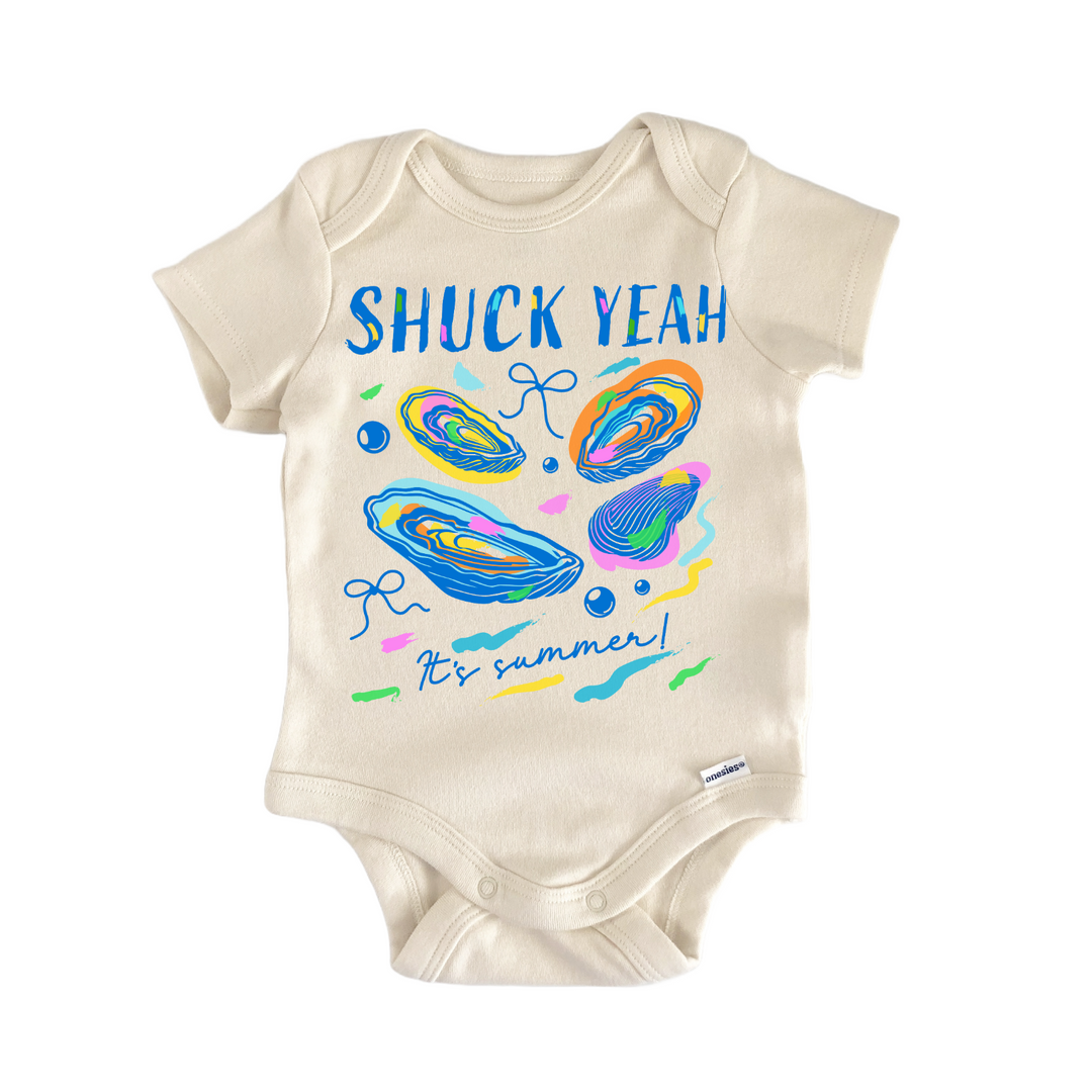Summer Beach Shuck Yeah Oyster Newborn Baby Onesie® Bodysuit