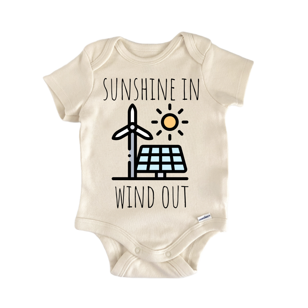 Sun Wind Renewable Energy - Baby Bodysuit  Funny Cute Onesie® | North Fork Forager LLC