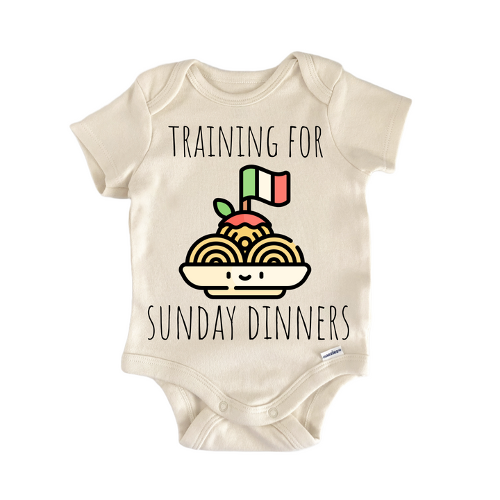 Sunday Dinner Italian Italy - Baby Bodysuit  Funny Cute Onesie® | North Fork Forager LLC