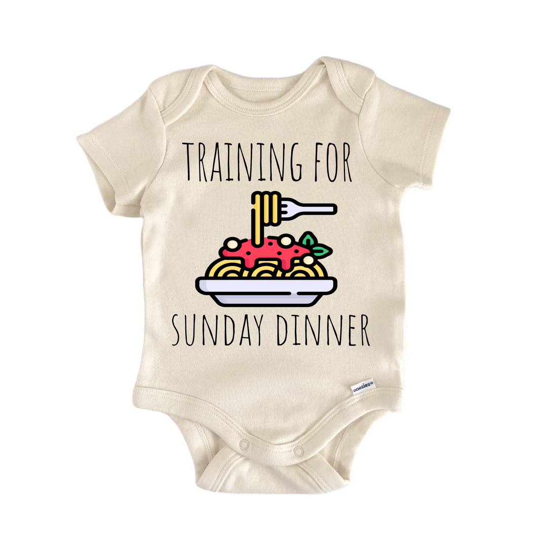 Sunday Dinner Italian Pasta - Baby Bodysuit  Funny Cute Onesie® | North Fork Forager LLC