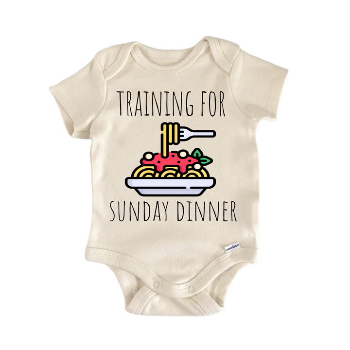 Sunday Dinner Italian Pasta - Baby Bodysuit  Funny Cute Onesie® | North Fork Forager LLC
