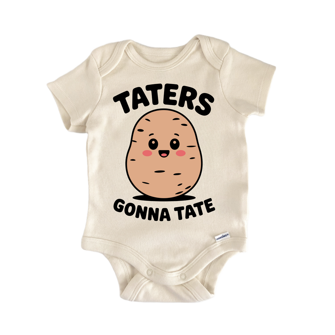 Taters Tate Potato Spud - Baby Bodysuit  Funny Cute Onesie® | North Fork Forager LLC