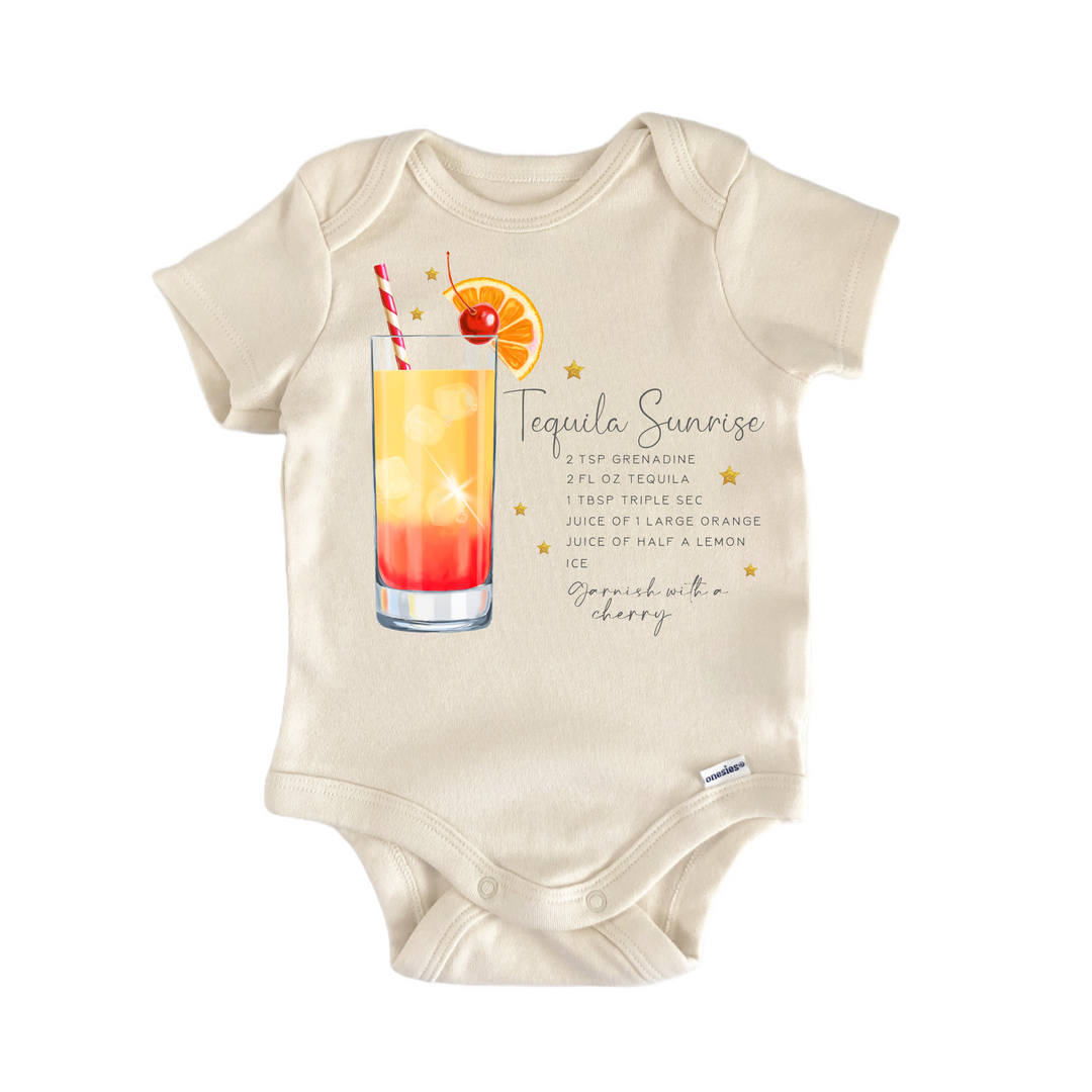 Tequila Sunrise Grenadine Cocktail - Baby Bodysuit  Funny Cute Onesie® | North Fork Forager LLC