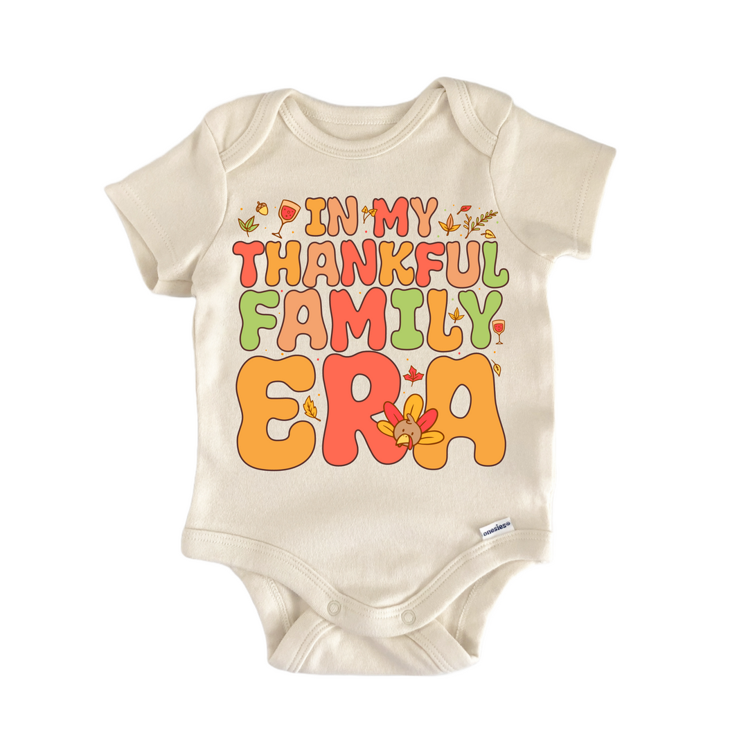 Thankful Era Thanksgiving Turkey - Baby Bodysuit  Funny Cute Onesie® | North Fork Forager LLC