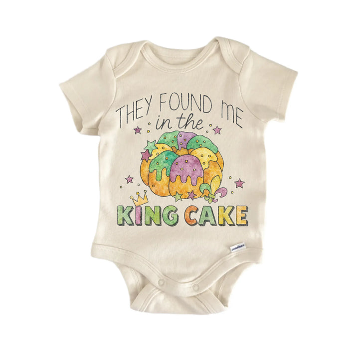 They Found Me King Cake Mardi Gras Newborn Baby Bodysuit