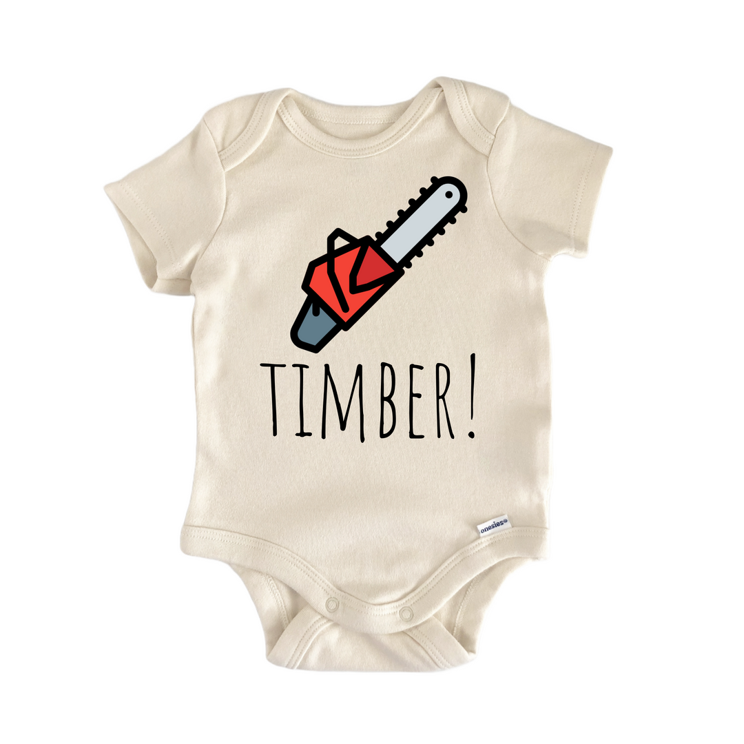 Timber Tree Chainsaw - Baby Bodysuit  Funny Cute Onesie® | North Fork Forager LLC
