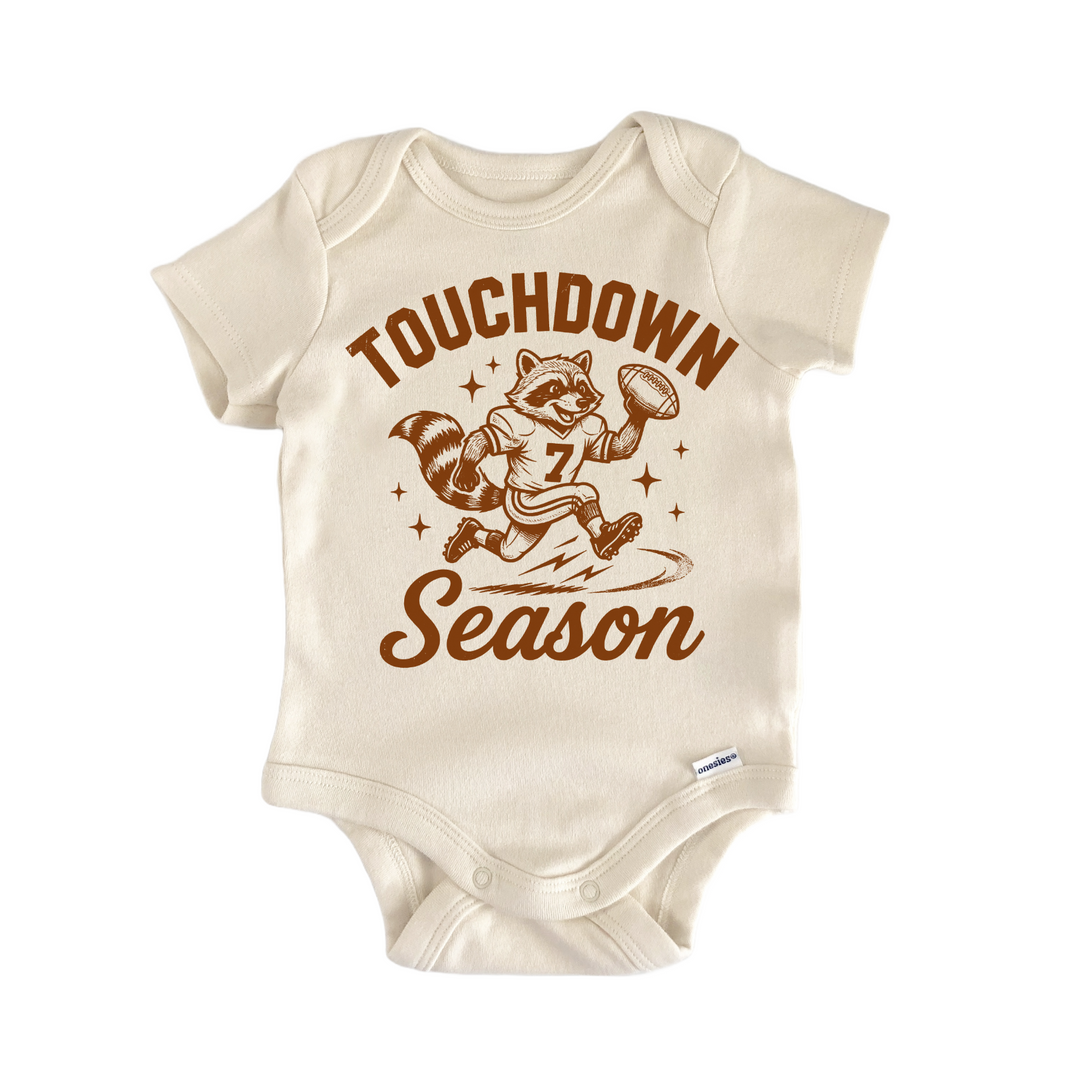 Touchdown Season Football Raccoon Newborn Baby Onesie® Bodysuit