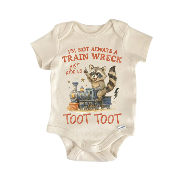 Train Wreck Raccoon Feral Newborn Baby Bodysuit