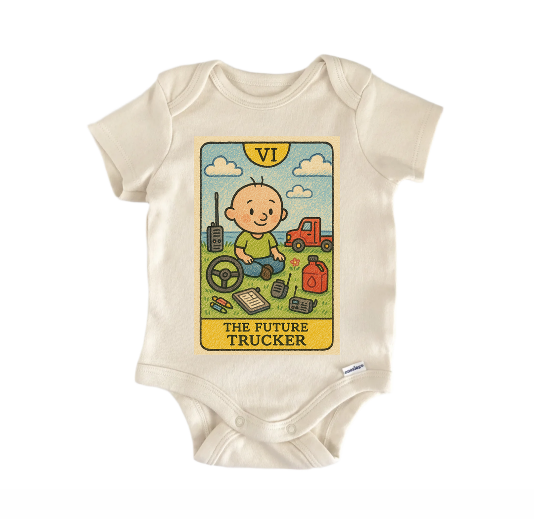 Trucking Trucker Tarot - Baby Bodysuit  Funny Cute Onesie® | North Fork Forager LLC