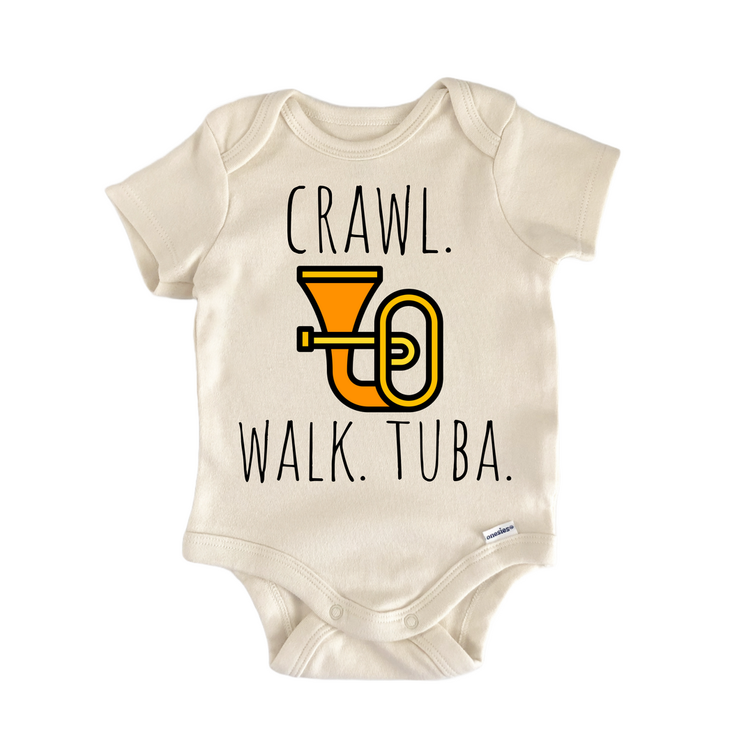 Tuba Brass Instrument - Baby Bodysuit  Funny Cute Onesie® | North Fork Forager LLC
