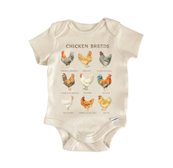 Types Of Chicken Farm Newborn Baby Bodysuit