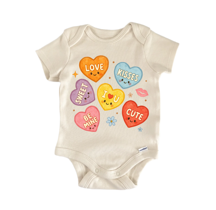 Valentine's Day Candy Hearts Newborn Baby Onesie® Bodysuit