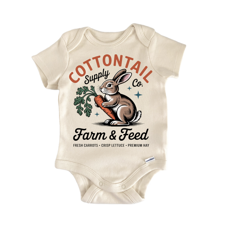 Vintage Farm Cottontail Easter Newborn Baby Onesie® Onesie®