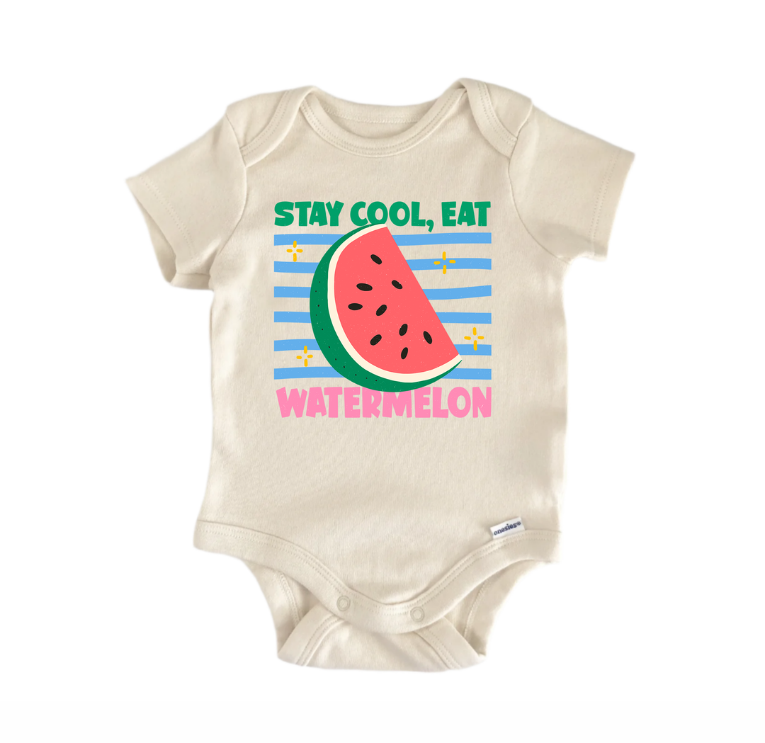 Watermelon Fruit Retro - Baby Bodysuit  Funny Cute Onesie® | North Fork Forager LLC