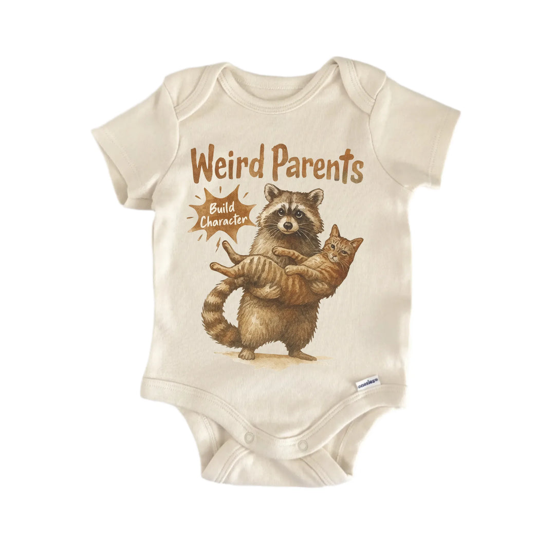 Weird Parents Cat Raccoon Feral Newborn Baby Onesie® Onesie®