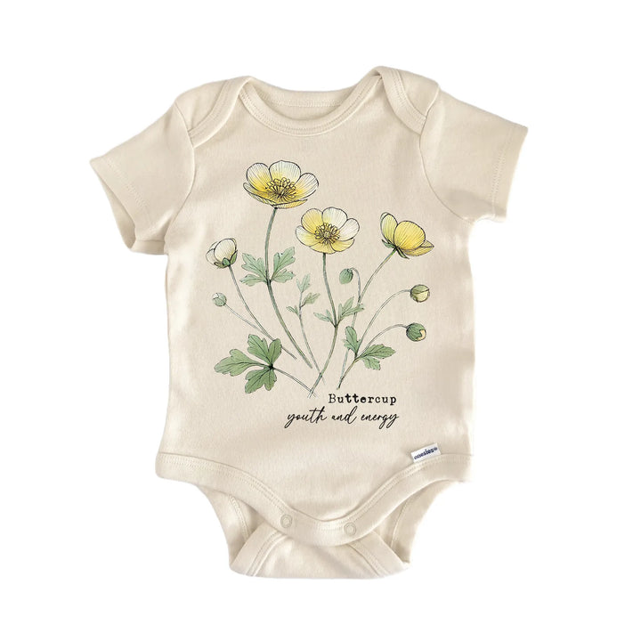 Wildflower Buttercup Newborn Baby Bodysuit