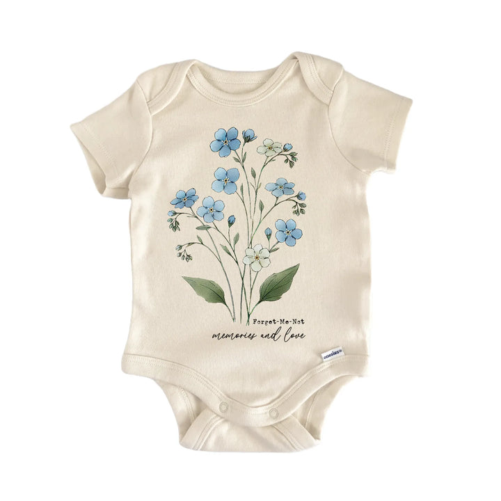 Wildflower Forget Me Not Newborn Baby Bodysuit