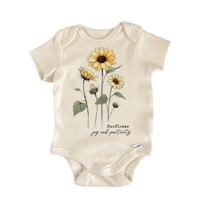 Wildflower Sunflower Newborn Baby Bodysuit